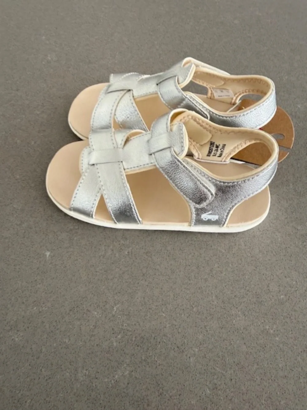 NWT- See Kai Run Basics Logan Toddler Sandals Size 12 Metallic Silver NEW